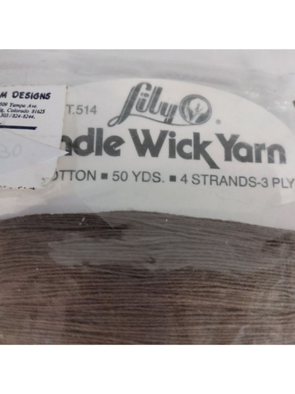 Lily Candle Wick Yarn  Colonial Brown 133 50 Yards Cotton 4 Strands 3 Ply Craft - Picture 5 of 5